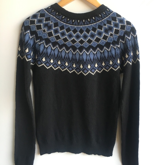NWT H&M L.O.G.G. Black Fairisle Sweater - Picture 7 of 8